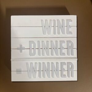 White Decorative Sign for Dining Area